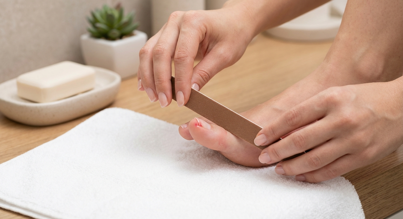 Подпиливание ногтей на ногах в домашних условиях