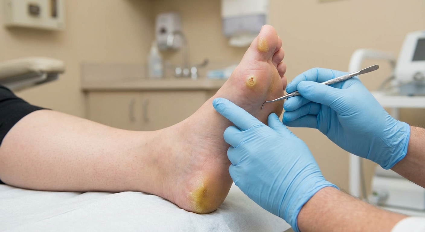 Podiater ravib meditsiinikinnastes patsiendi jalal konnasilma ja nahapaksendit kliinilises keskkonnas